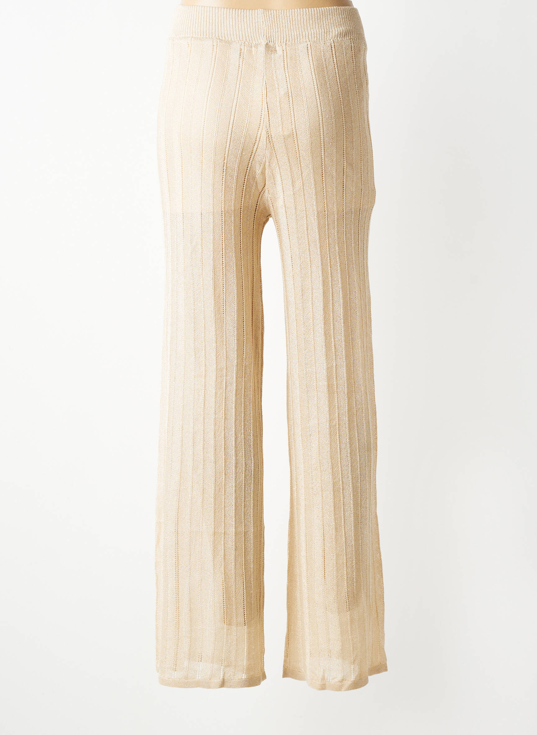 Pantalon droit stretch taille normale beige NEKANE femme