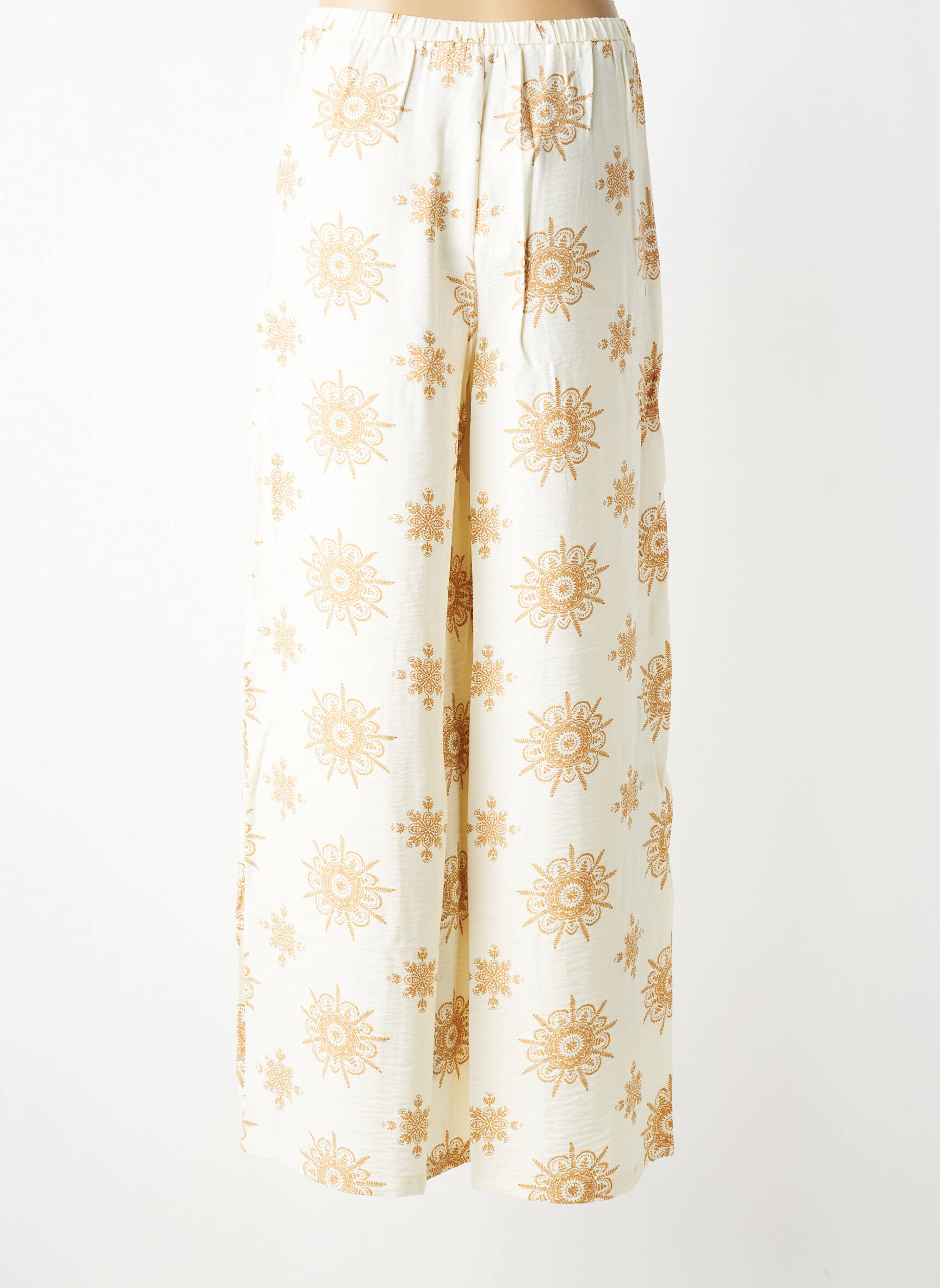 Pantalon large taille normale taille normale blanc SURKANA femme