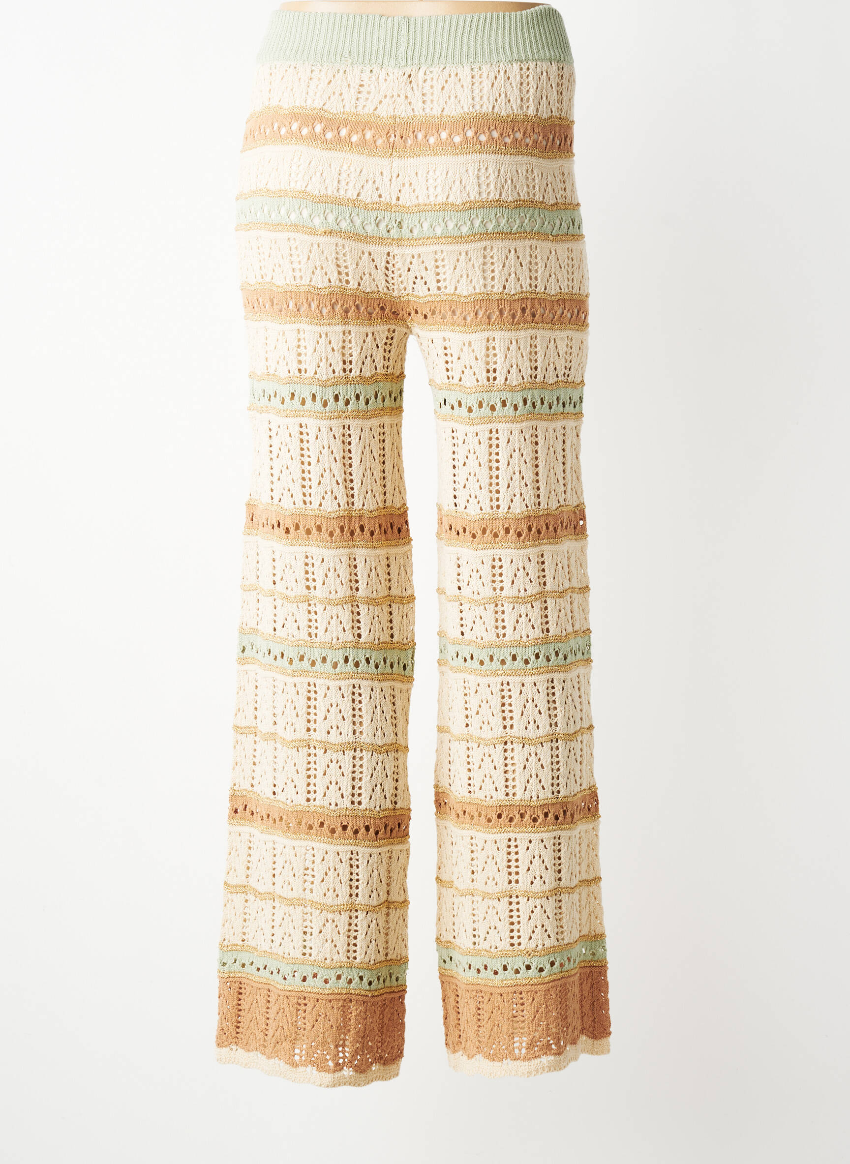 Pantalon droit taille élastique taille normale beige NEKANE femme
