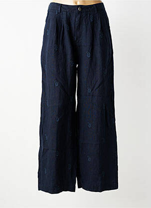 Pantalon large taille haute taille haute bleu MAISON HOTEL femme
