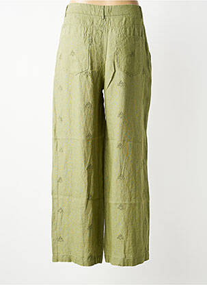 Pantalon large taille haute taille haute vert MAISON HOTEL femme