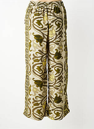 Pantalon large taille normale taille normale vert LARAETHNICS femme