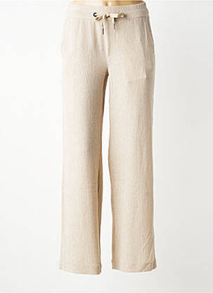 Pantalon large tissage crêpe taille normale beige STREET ONE femme