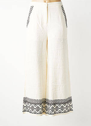 Pantalon large coupe fluide taille haute blanc NEKANE femme