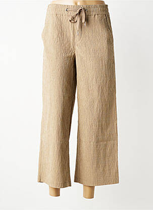 Pantalon large tissage crêpe taille normale beige STREET ONE femme
