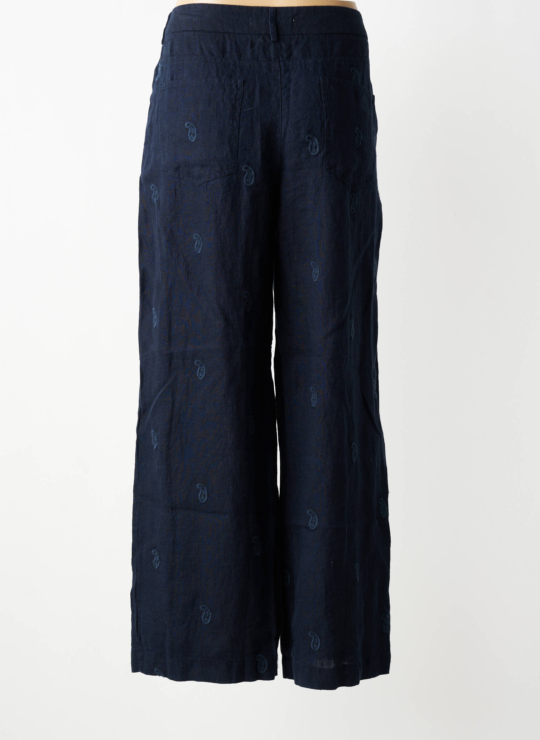 Pantalon large taille haute taille haute bleu MAISON HOTEL femme