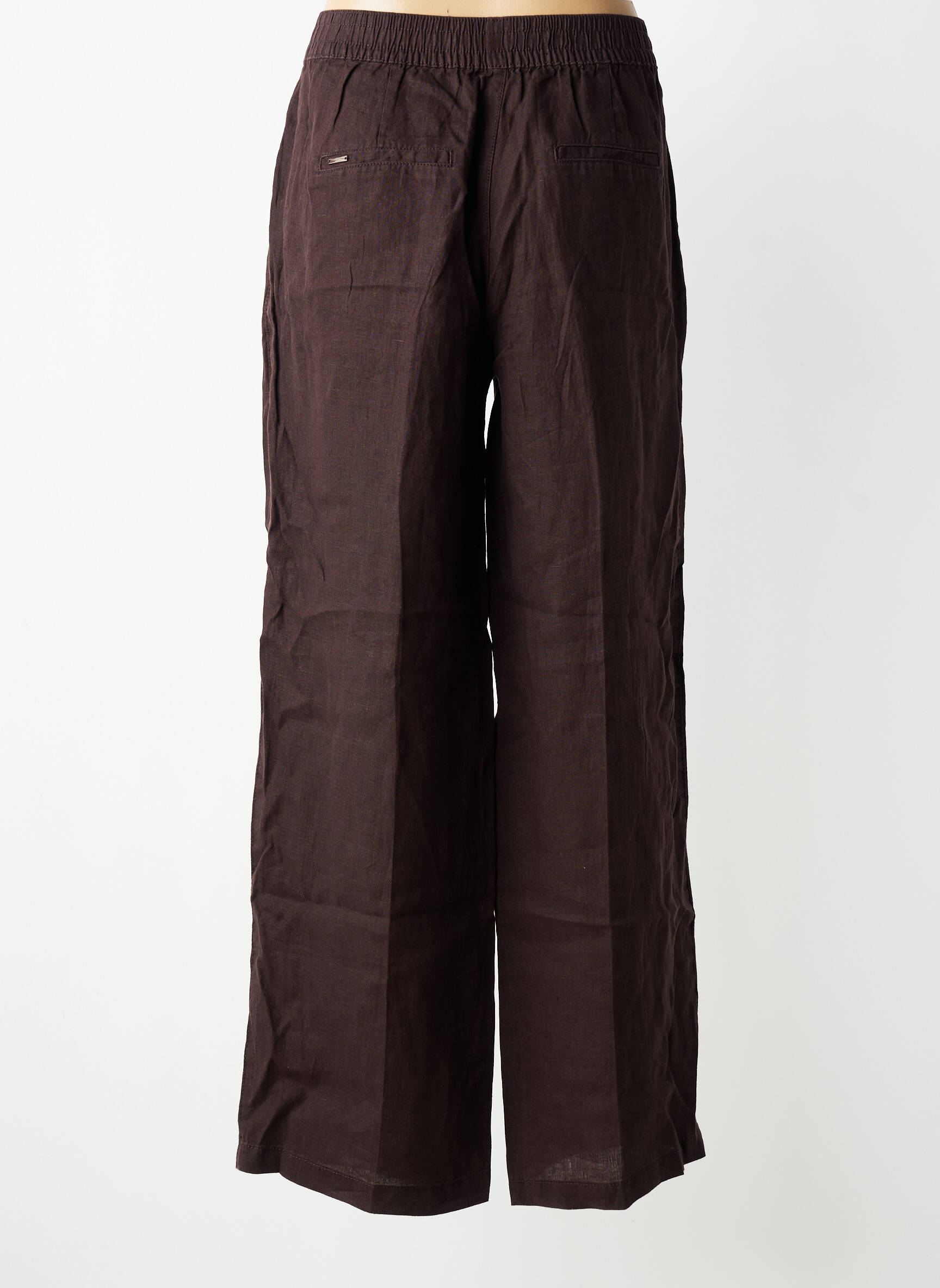 Pantalon large taille haute taille haute marron STREET ONE femme