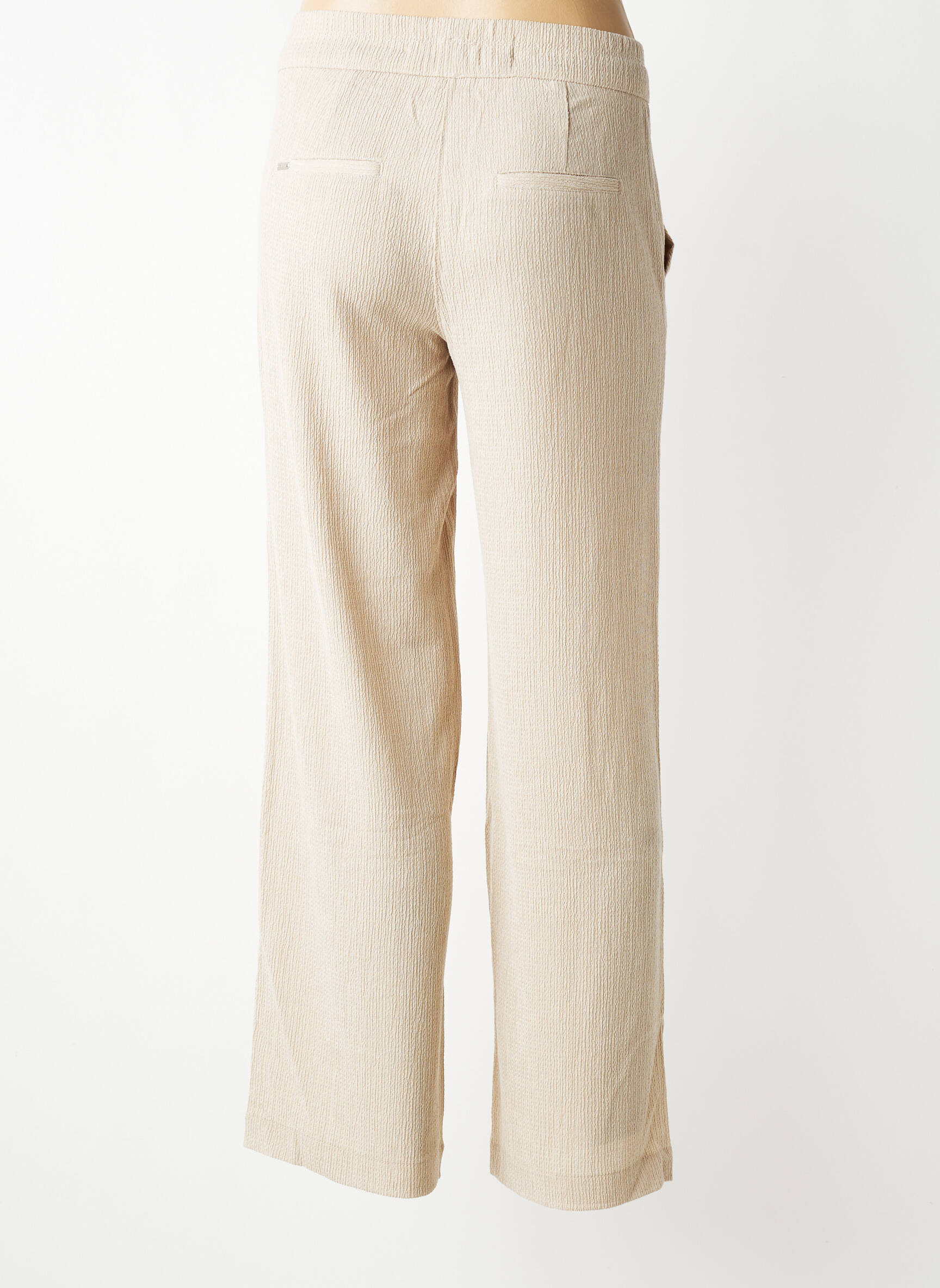 Pantalon large tissage crêpe taille normale beige STREET ONE femme