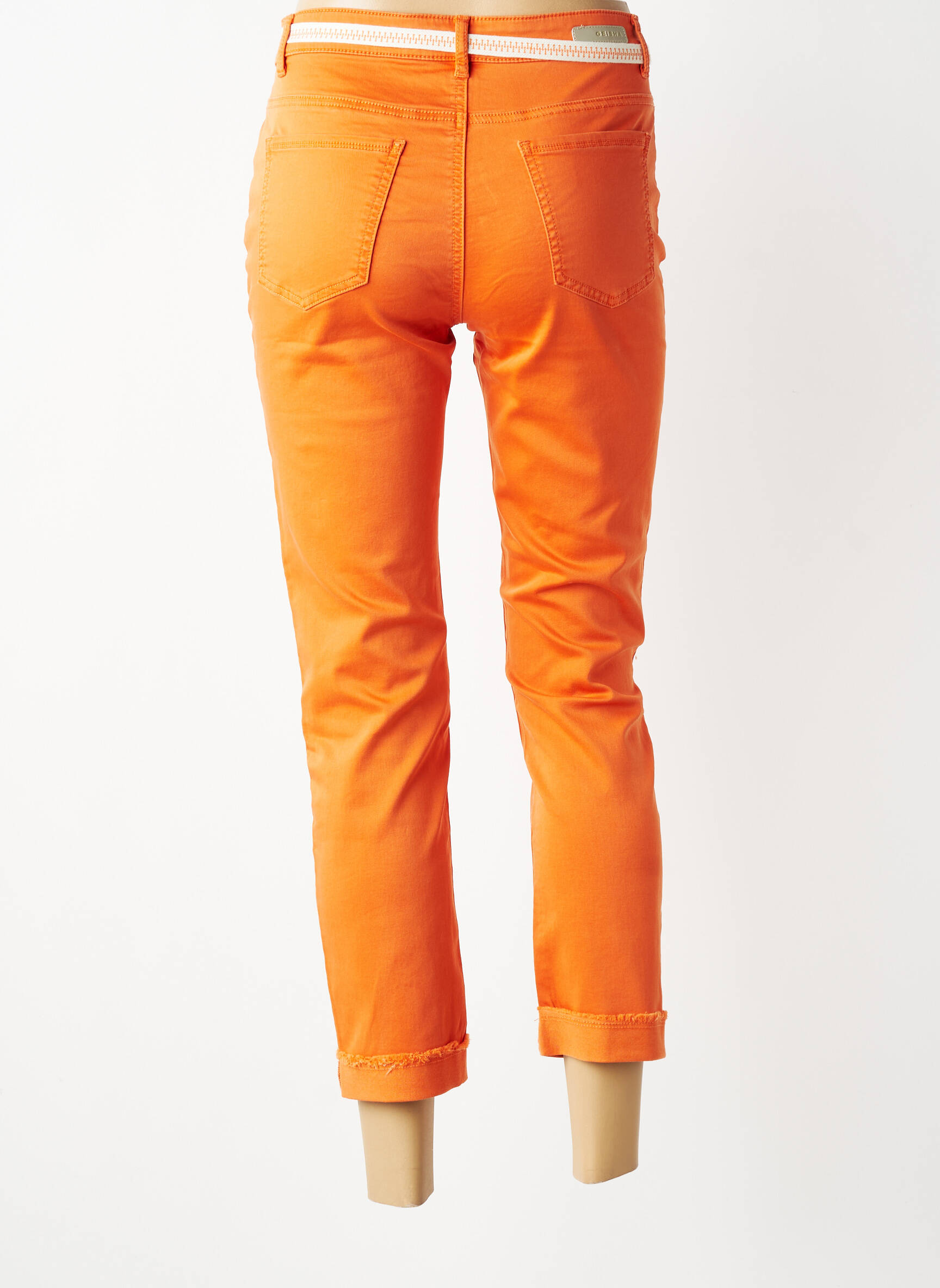 Pantalon 7/8 stretch taille normale orange GEISHA femme