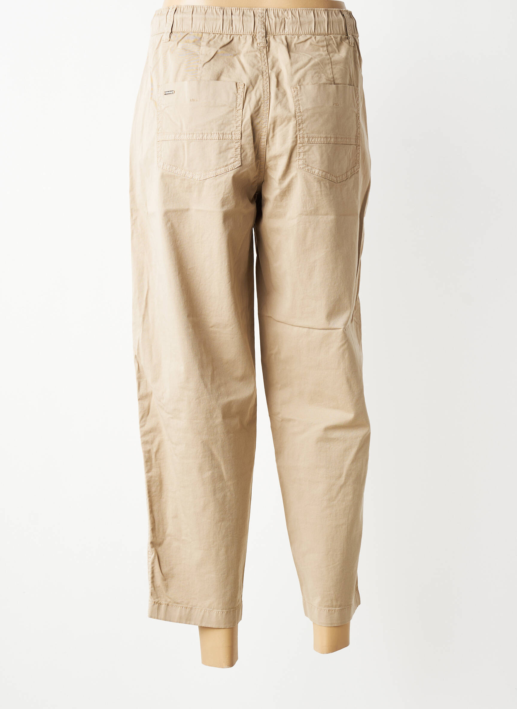 Pantalon 7/8 taille élastique taille normale beige STREET ONE femme