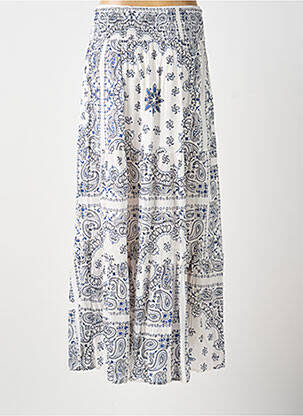 Jupe longue coupe évasée blanc LARAETHNICS femme