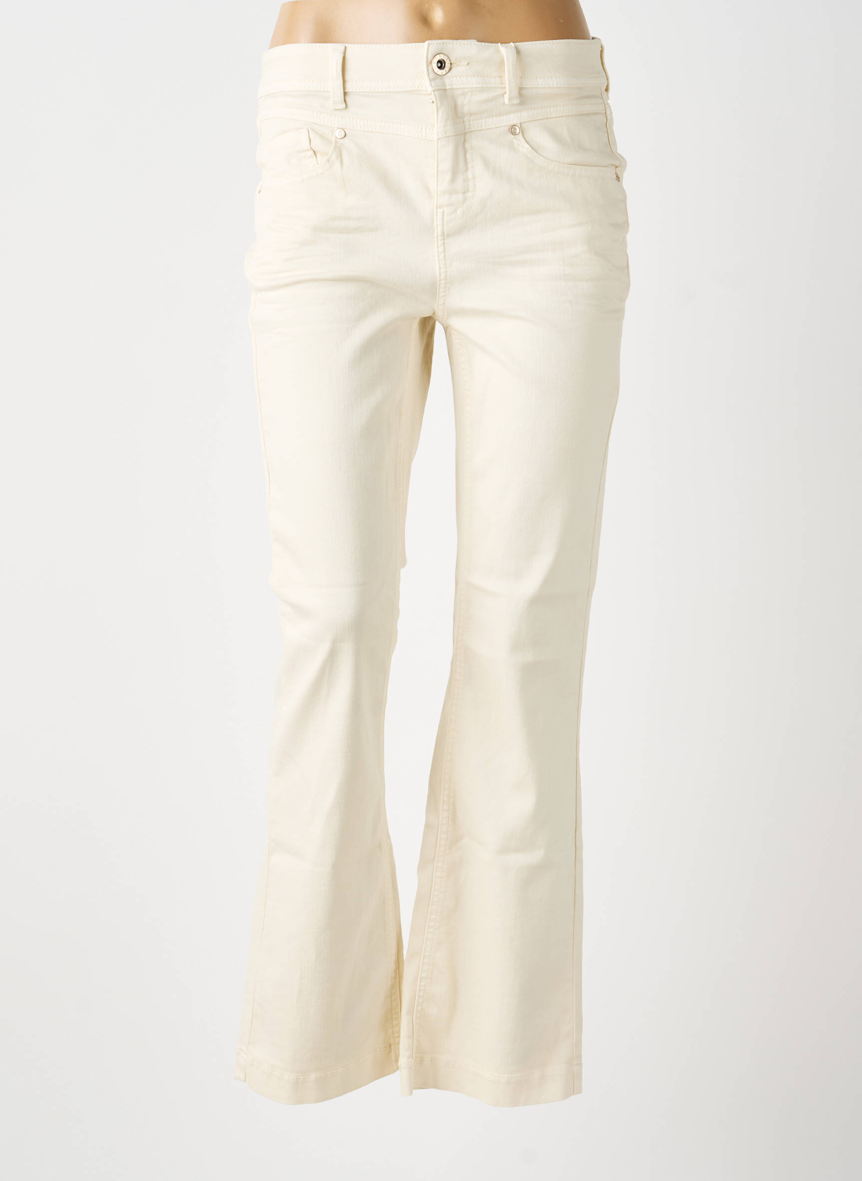 Jeans bootcut taille haute taille haute beige STREET ONE femme