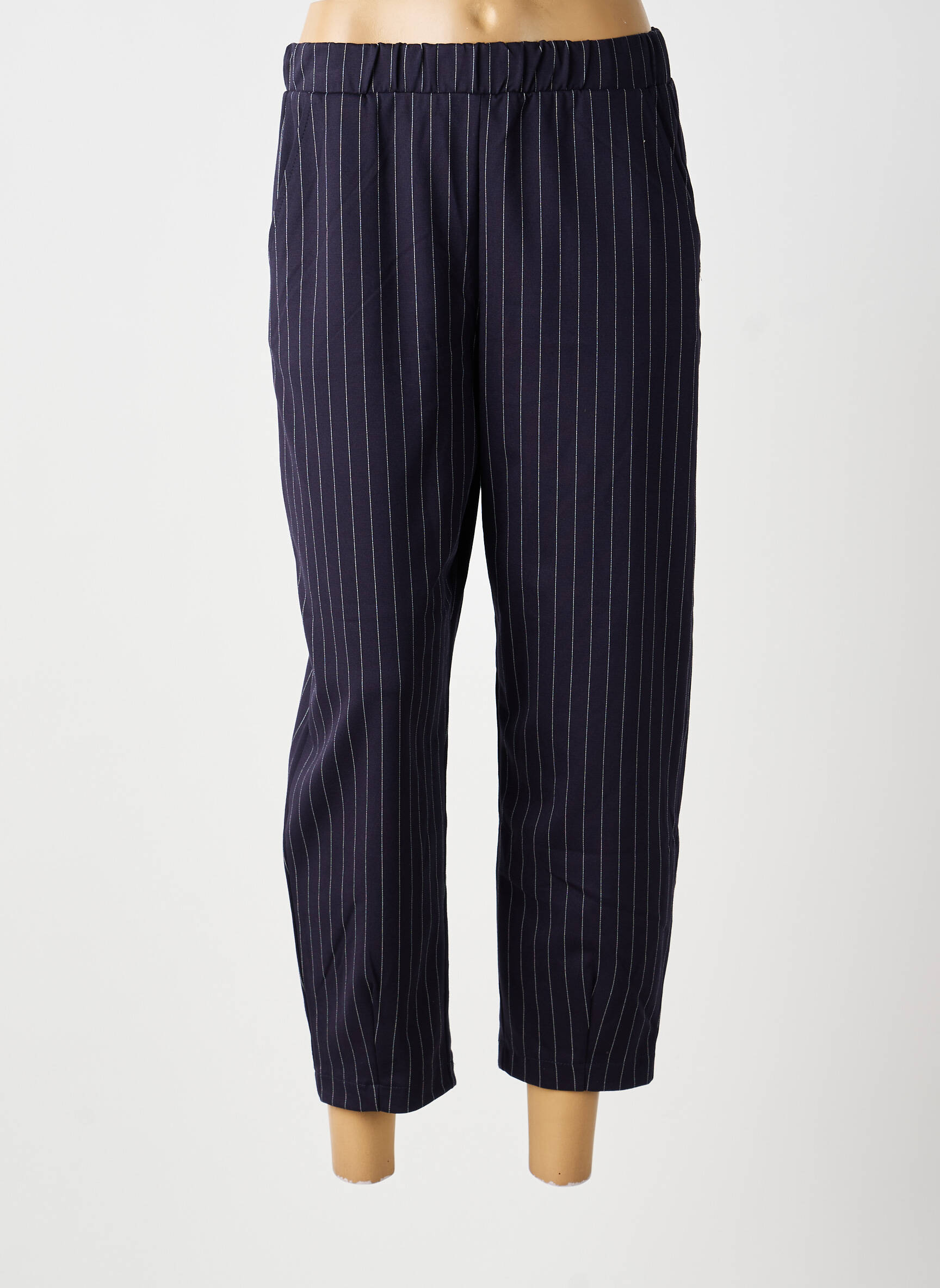 Pantalon 7/8 stretch taille normale bleu PLEASE femme