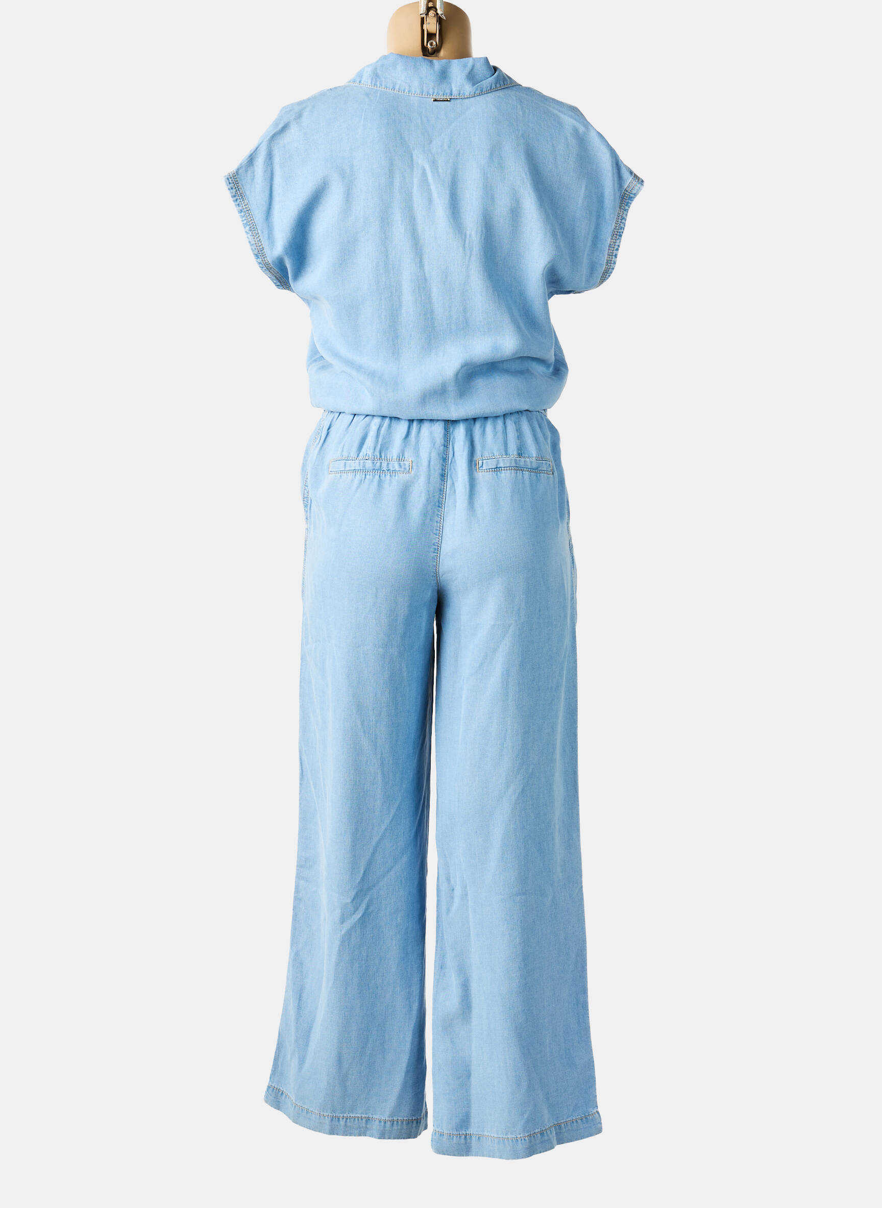 Combi-pantalon col chemisier manches courtes bleu STREET ONE femme