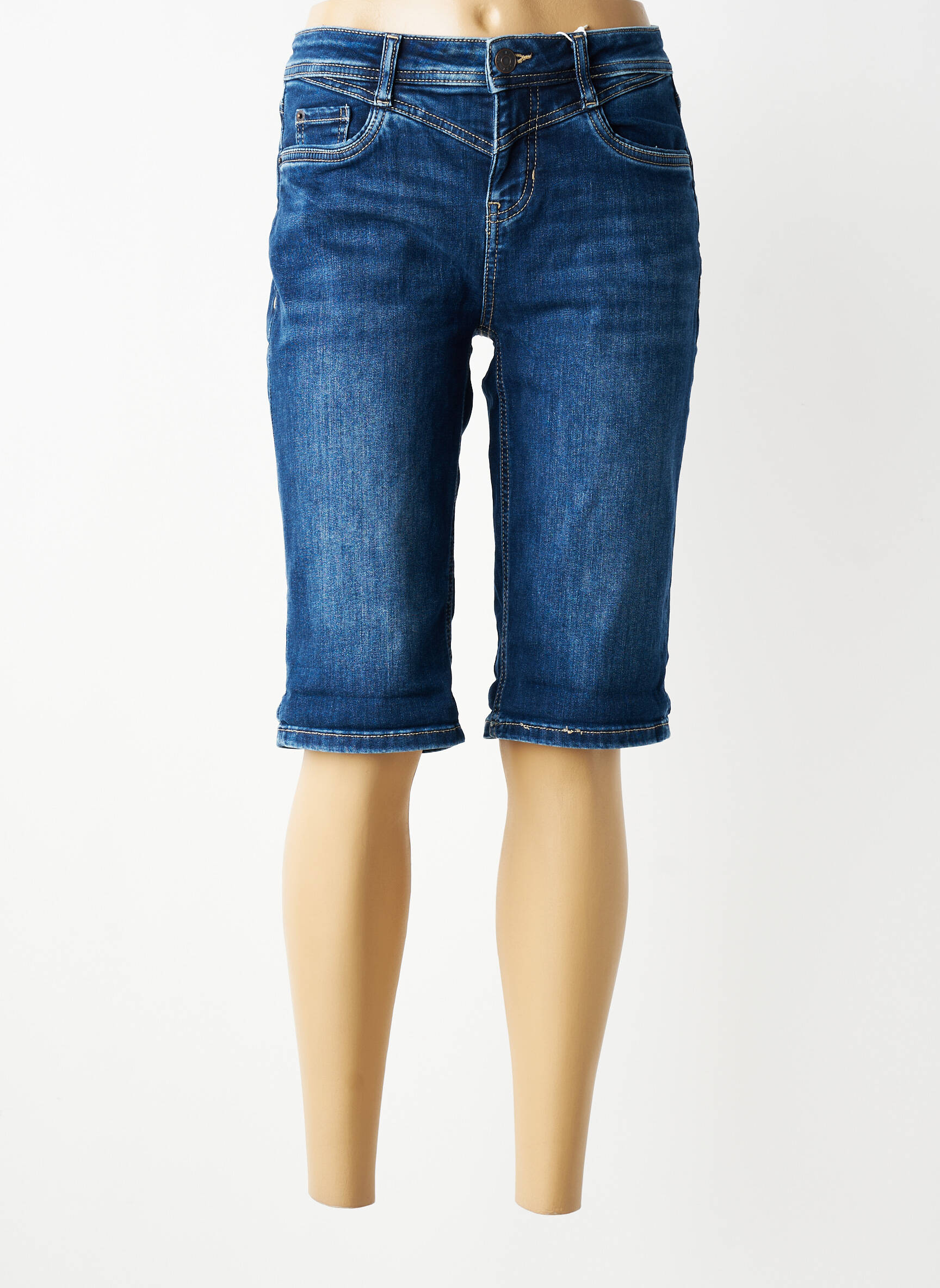 Bermuda coupe droite taille normale bleu STREET ONE femme