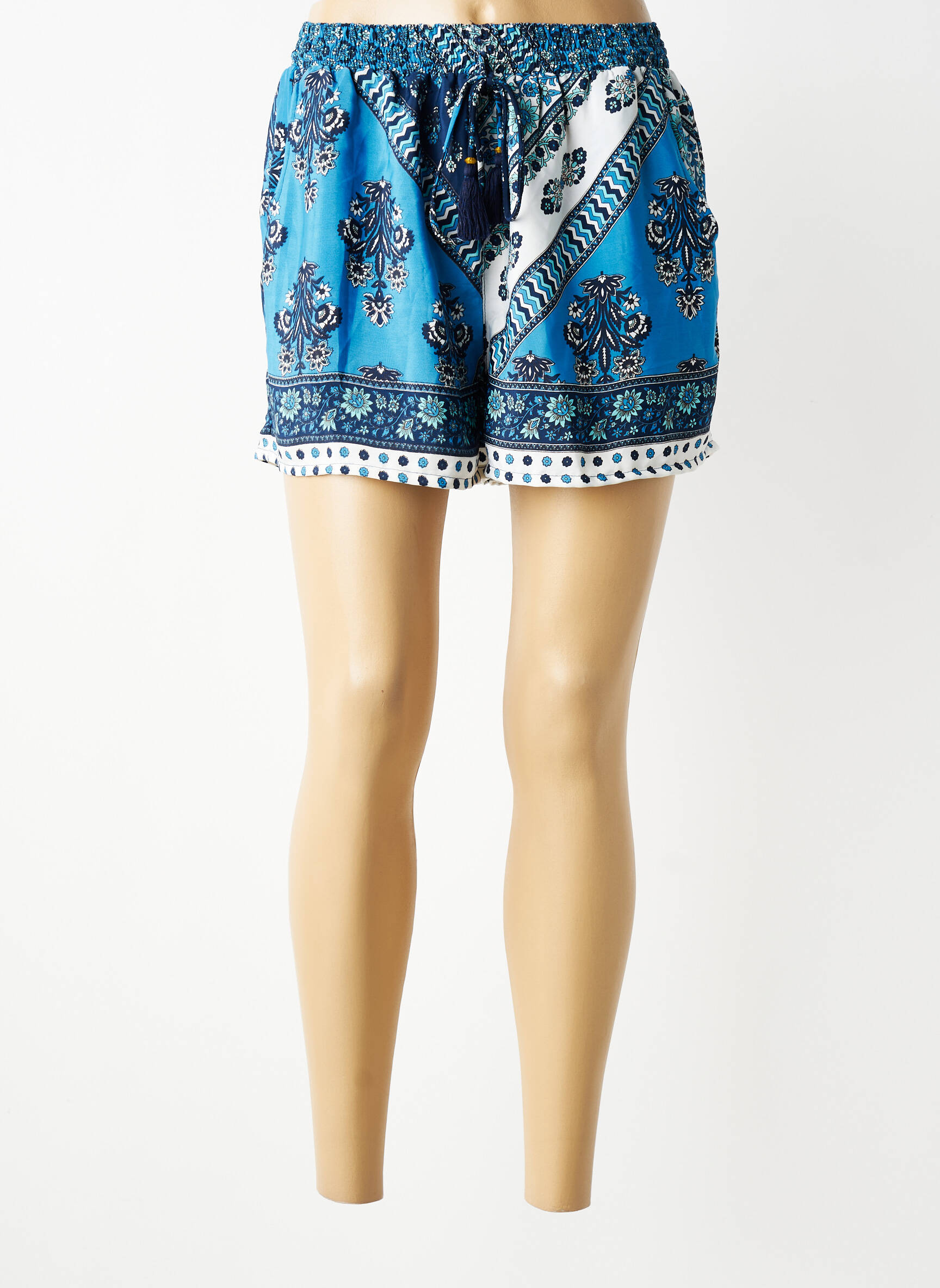 Short taille normale taille normale bleu LARAETHNICS femme