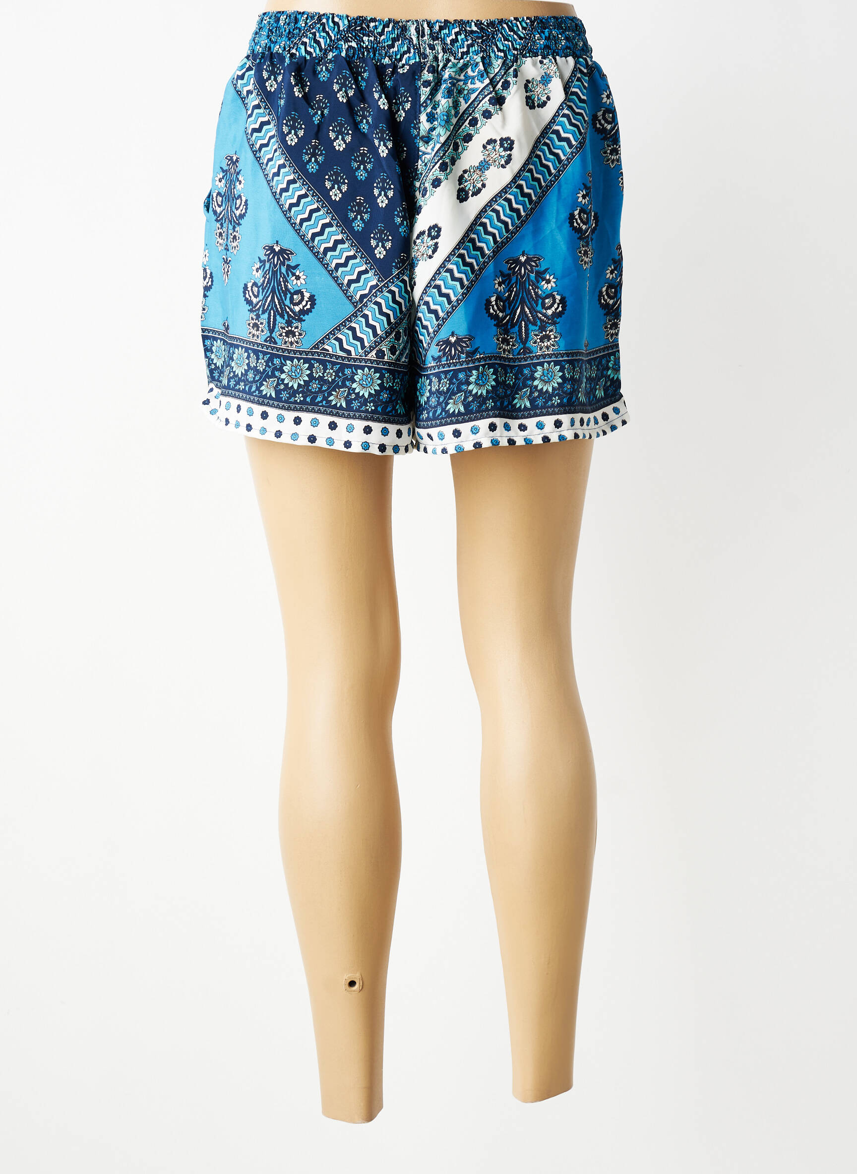 Short taille normale taille normale bleu LARAETHNICS femme