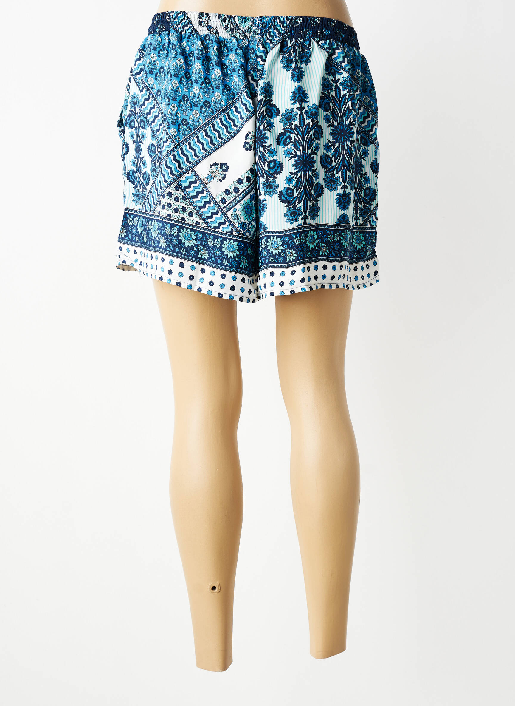 Short taille normale taille normale bleu LARAETHNICS femme
