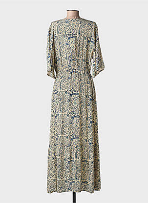 Robe longue manches longues manches longues beige MAISON HOTEL femme