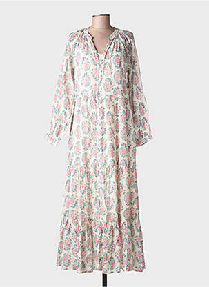 Robe longue manches longues manches longues beige MAISON HOTEL femme