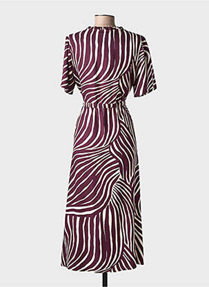 Robe longue tissage popeline manches courtes violet STREET ONE femme