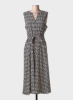 Robe longue tissage popeline sans manche noir STREET ONE femme