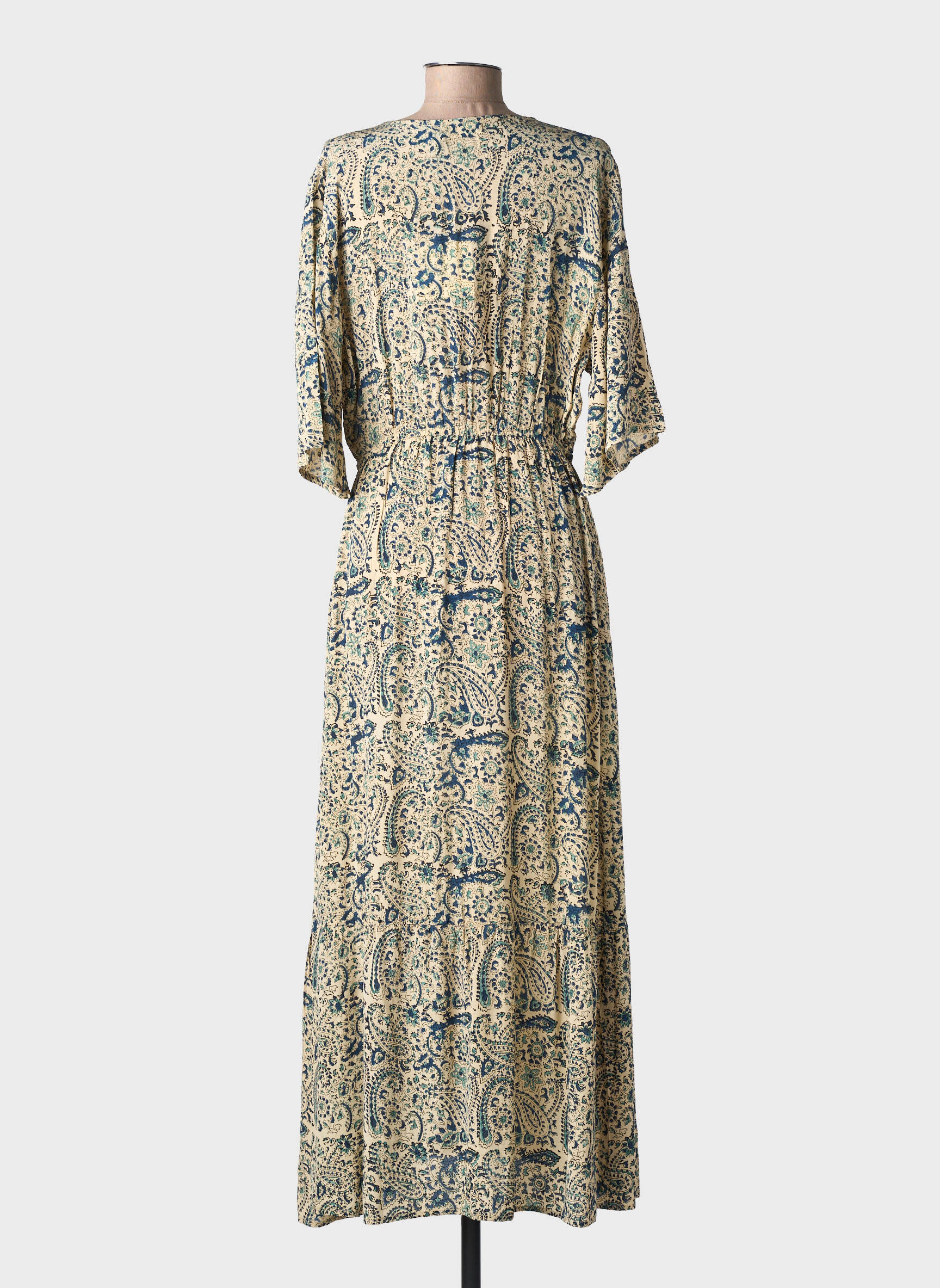 Robe longue manches longues manches longues beige MAISON HOTEL femme