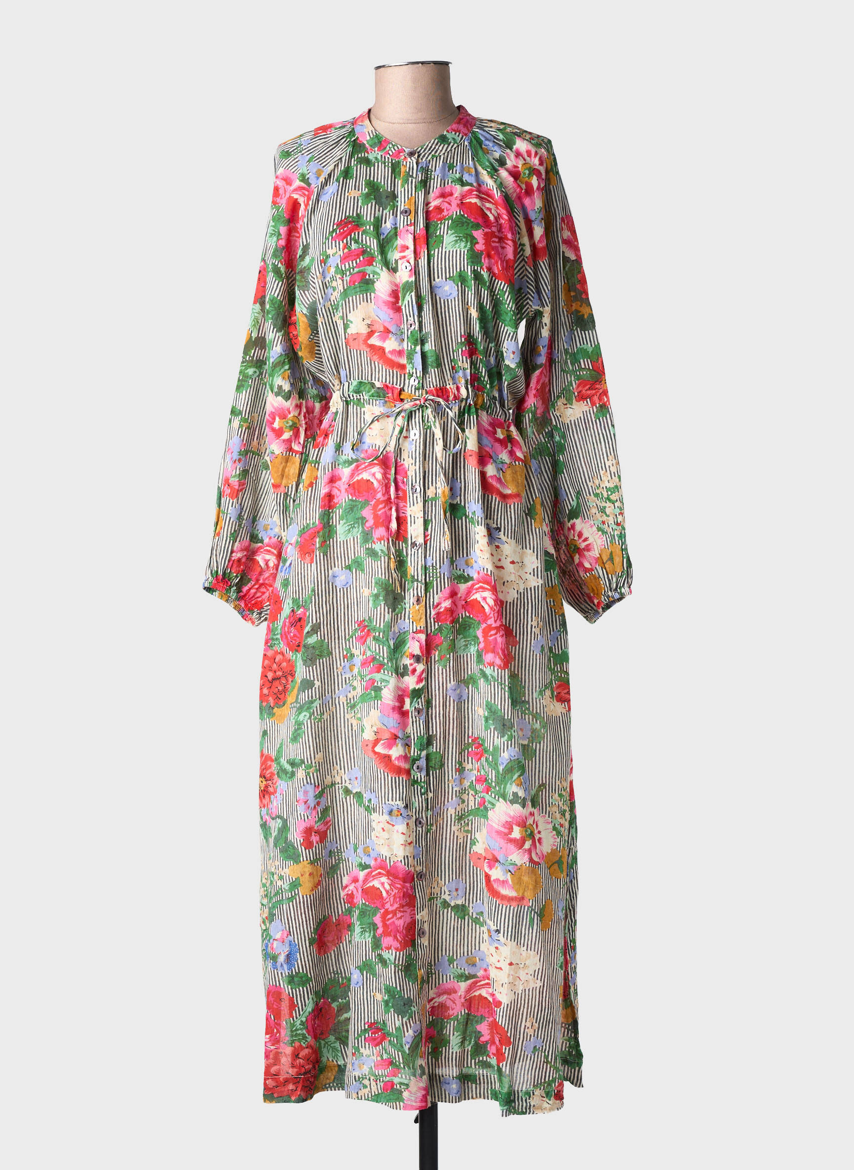Robe longue manches longues manches longues rose MAISON HOTEL femme
