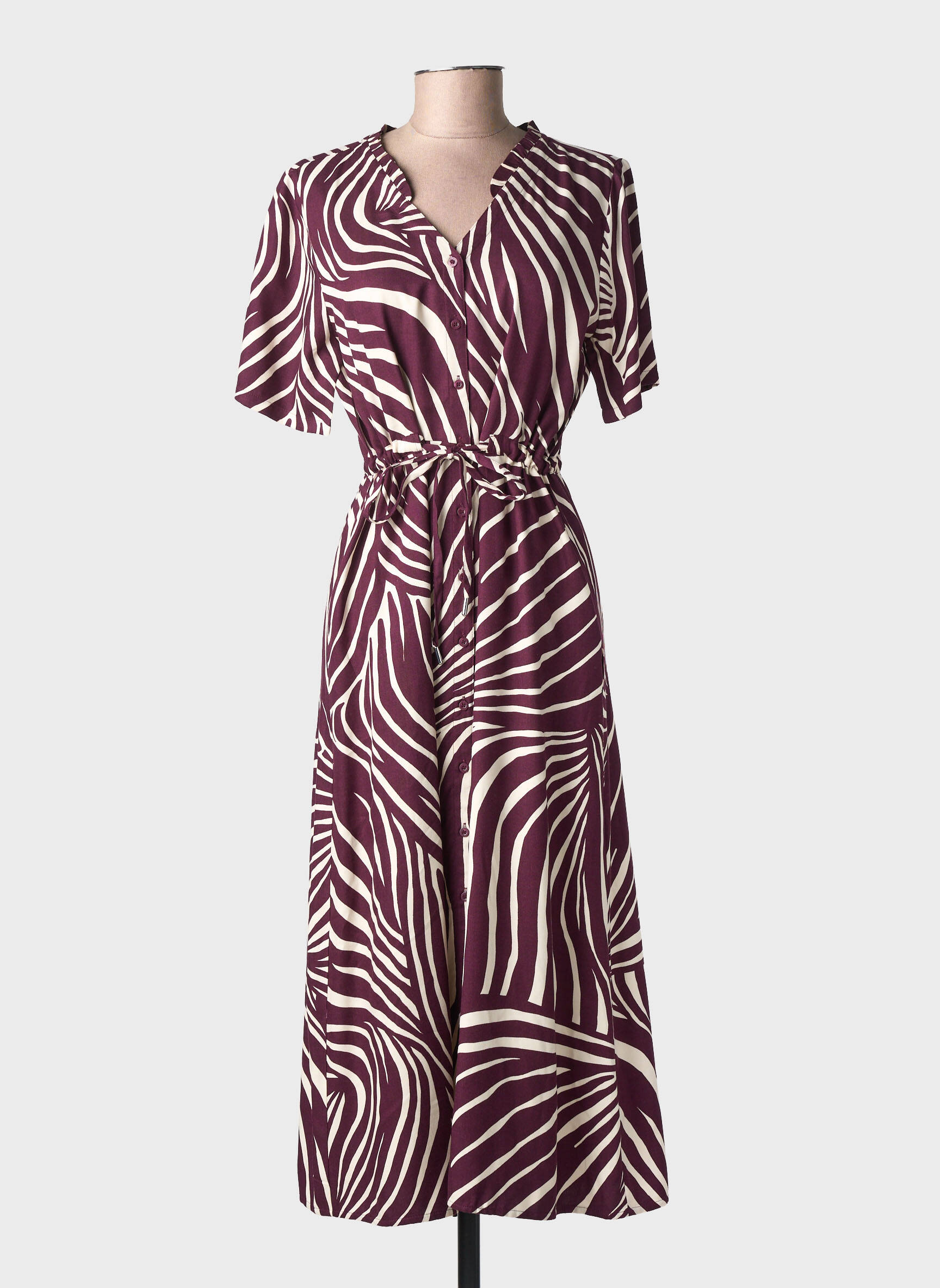 Robe longue manches courtes manches courtes violet STREET ONE femme