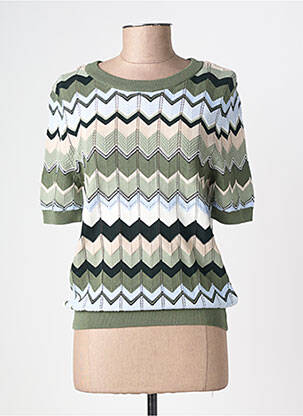 Pull resserrée sur le bas manches courtes vert STREET ONE femme