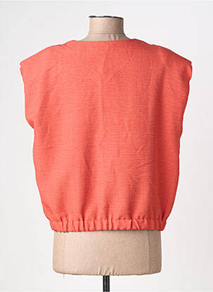 Veste casual col rond orange GEISHA femme
