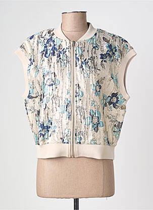 Veste casual col rond bleu GEISHA femme