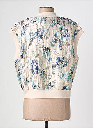 Veste casual col rond bleu GEISHA femme