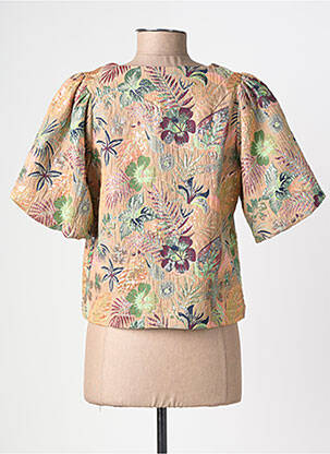 Veste casual col rond beige GEISHA femme