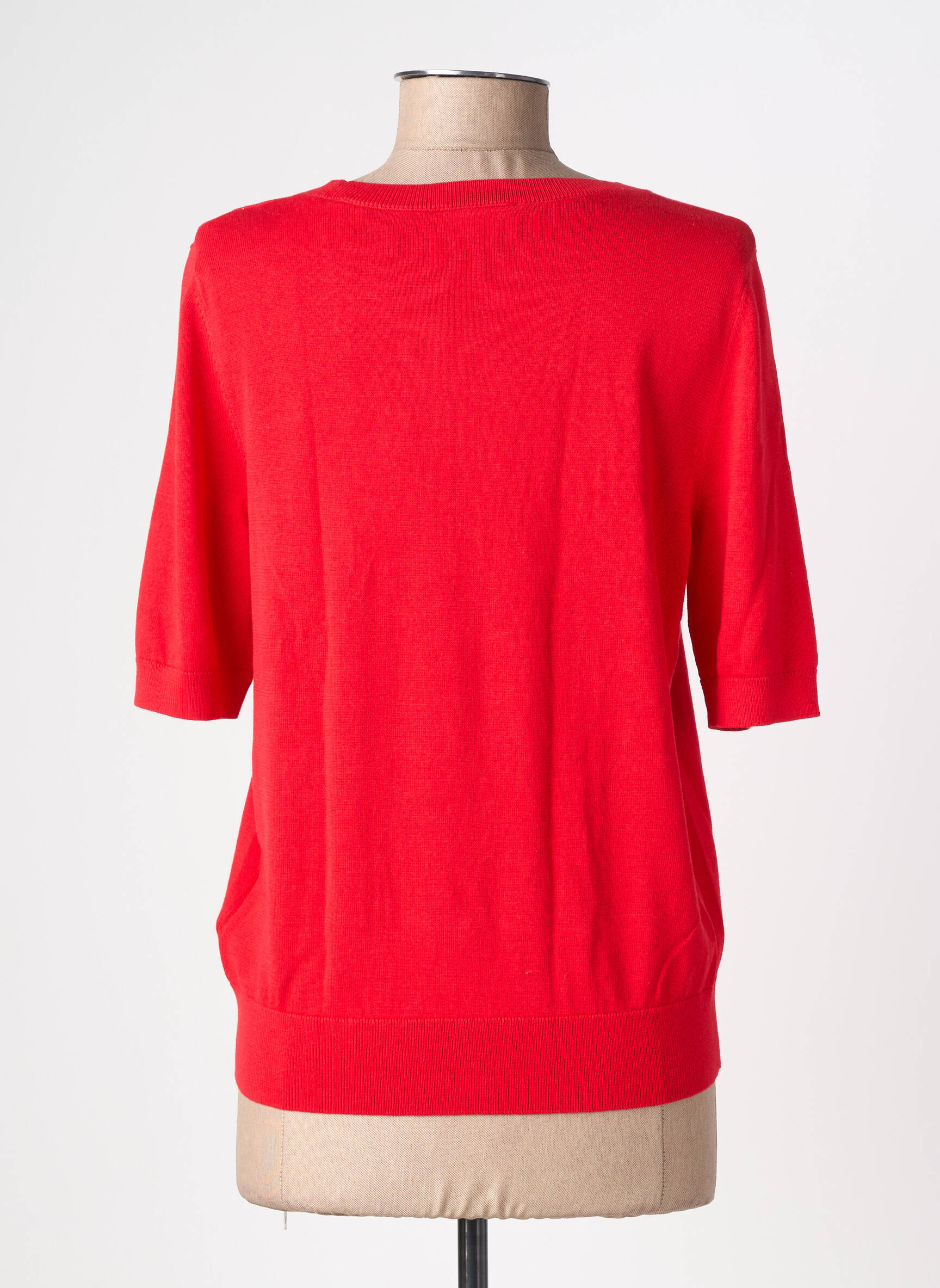 Pull resserrée sur le bas manches courtes rouge STREET ONE femme