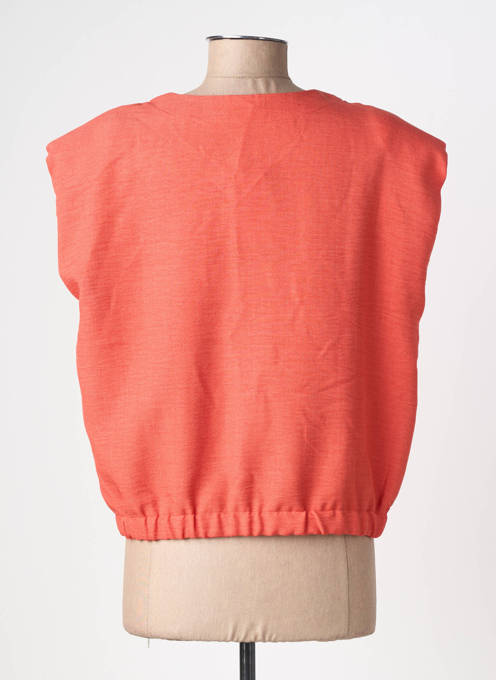 Veste casual col rond orange GEISHA femme