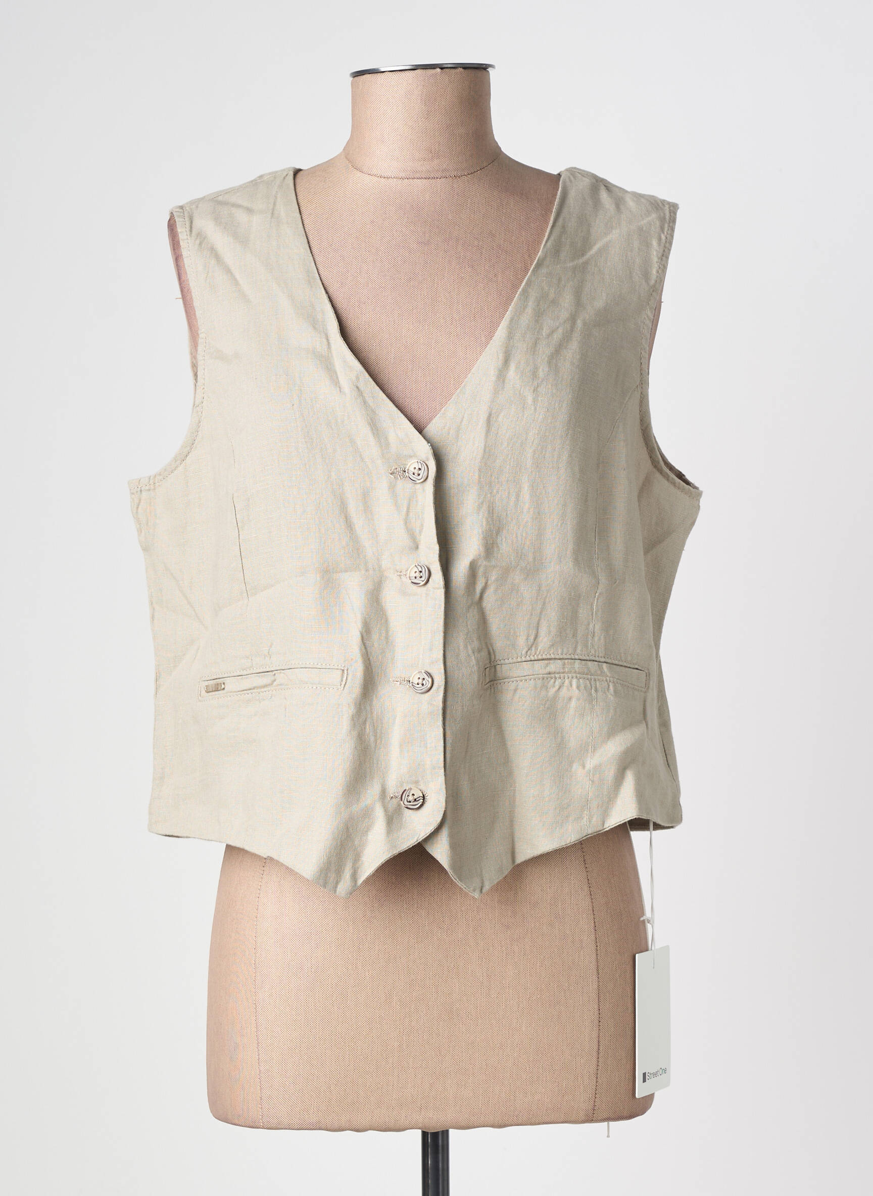 Gilet sans manche coupe cintrée beige STREET ONE femme
