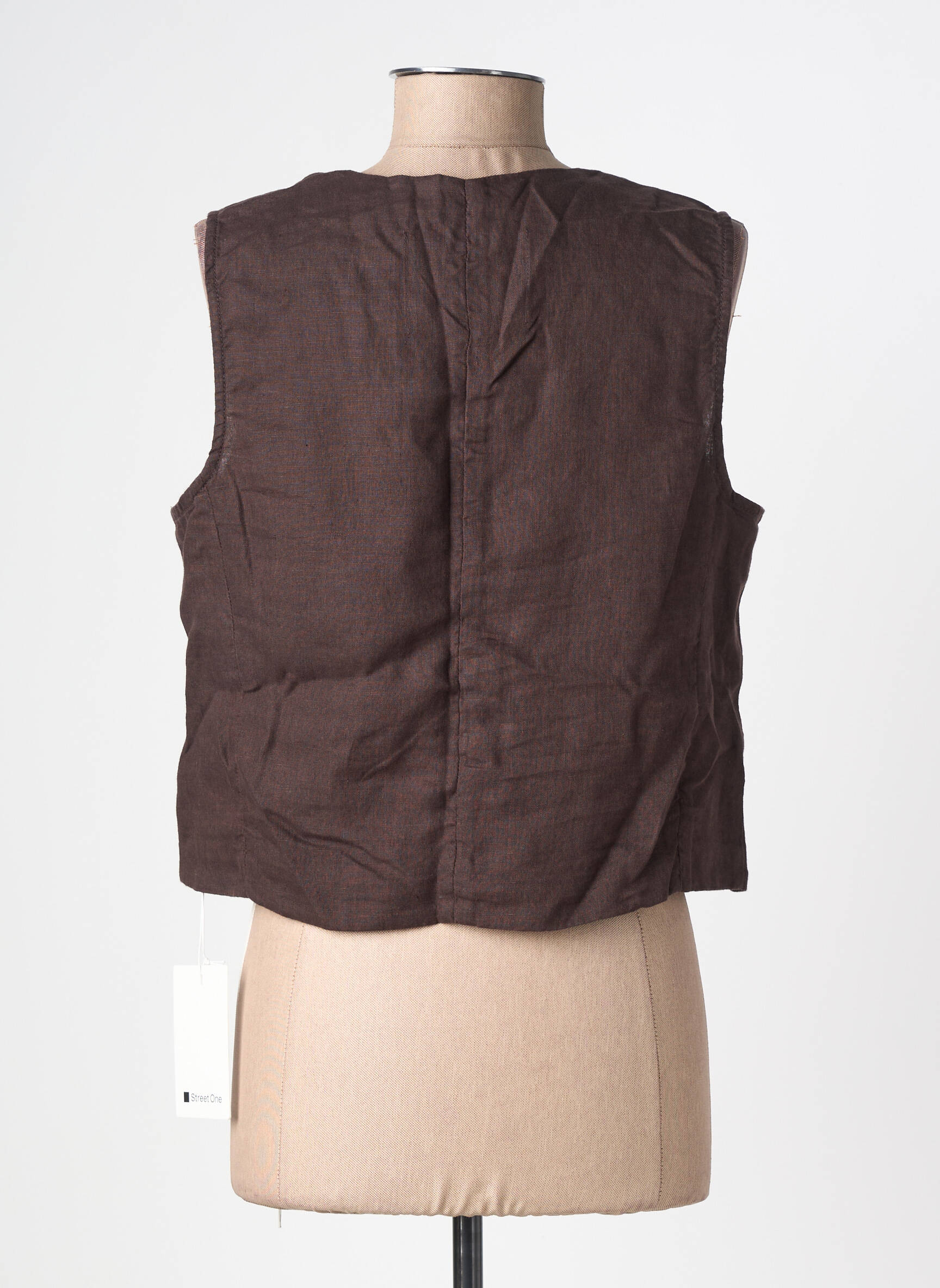 Gilet sans manche coupe cintrée marron STREET ONE femme