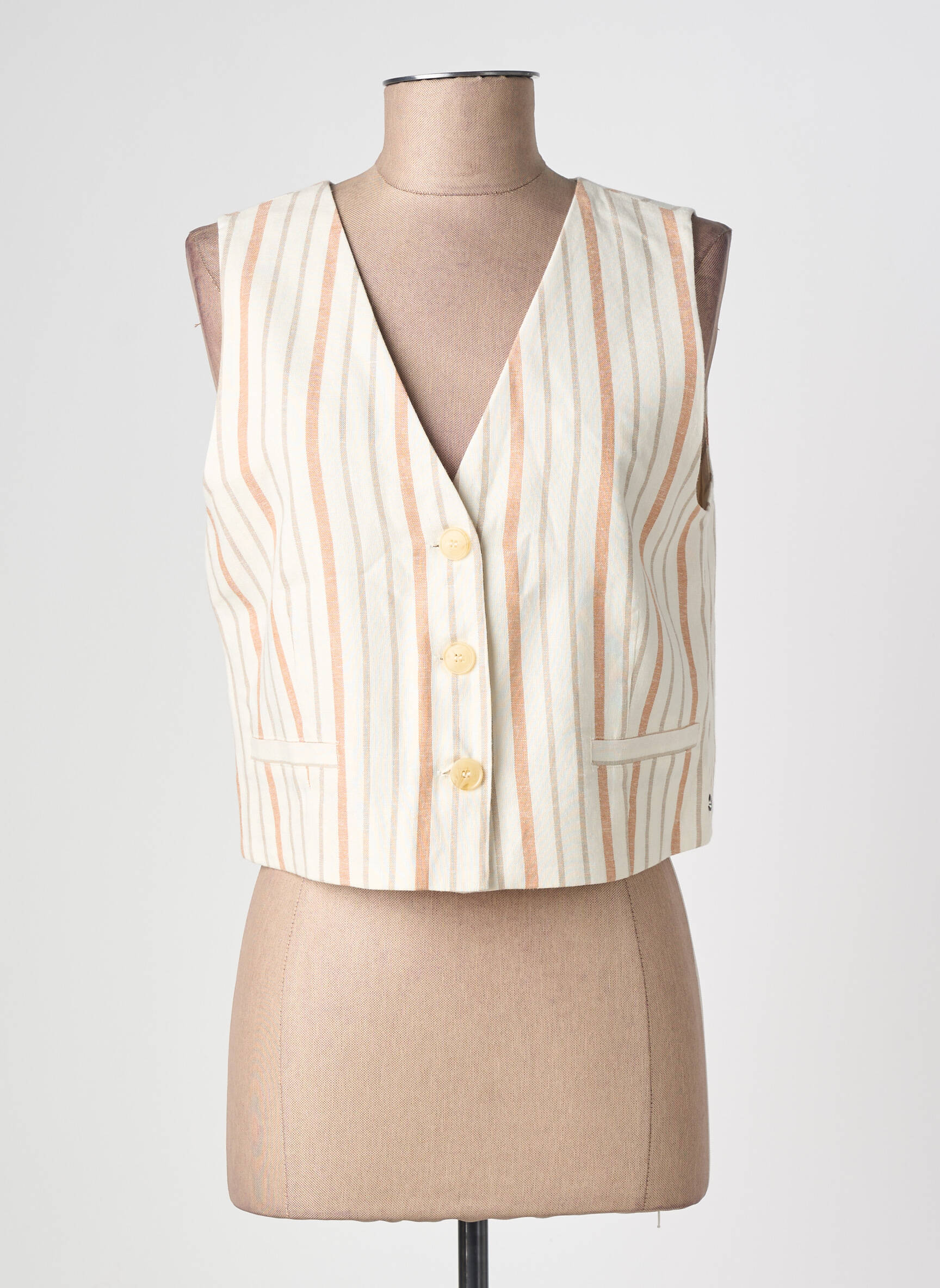Gilet sans manche doublure beige SURKANA femme