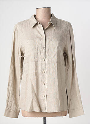 Chemisier tissage crêpe manches longues beige STREET ONE femme