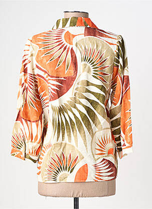 Blouse imprimé fantaisie manches 3/4 orange GEISHA femme