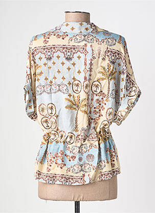 Blouse imprimé fantaisie manches courtes beige GEISHA femme