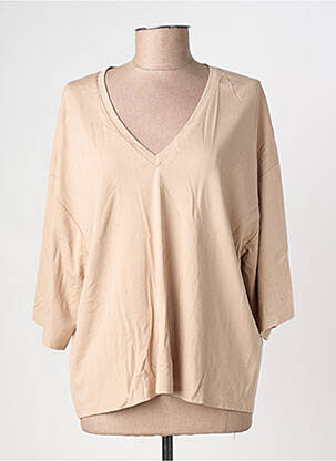 Top coupe fluide manches 3/4 beige IMPERIAL femme