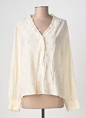Chemisier imprimé fantaisie manches longues beige SURKANA femme