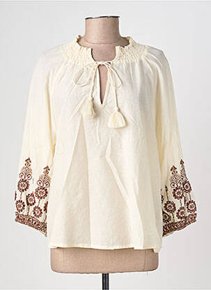 Blouse manches 3/4 manches 3/4 beige GEISHA femme