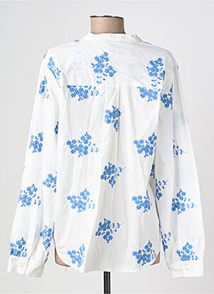Chemisier manches longues manches longues bleu GEISHA femme