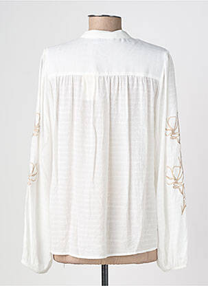 Blouse légère et transparente manches longues blanc GEISHA femme