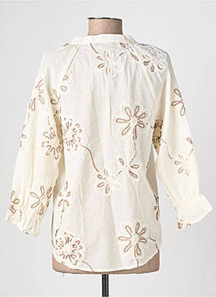 Blouse col rond manches 3/4 beige GEISHA femme