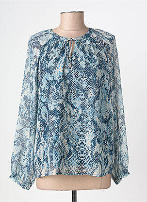 Blouse légère et transparente manches longues bleu STREET ONE femme