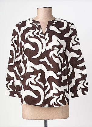 Blouse imprimé fantaisie manches 3/4 marron STREET ONE femme